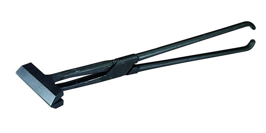 Seaming pliers, staked joint, skewed on one side