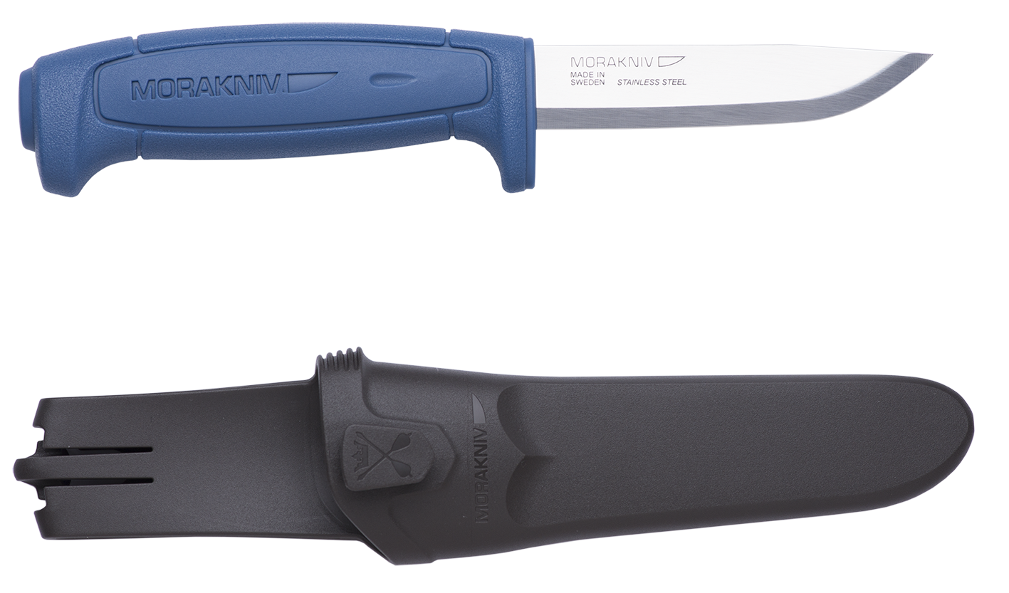 Morakniv Basic 546 amatniecības nazis – zils rokturis, 2,0 mm nerūsējošā tērauda asmens, futrālis