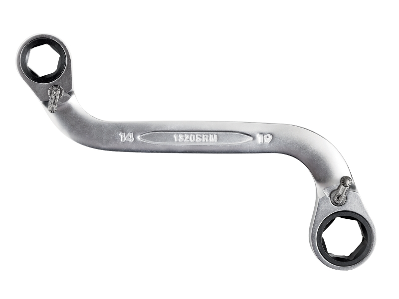 Double S-type ratcheting box wrench 1320SRM 14x19mm