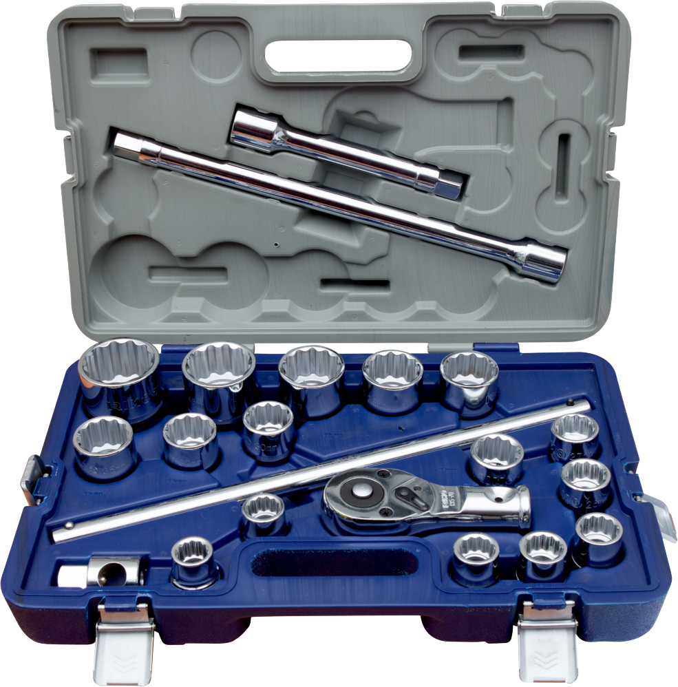 Double hexagon sockets set 19-50mm 3/4