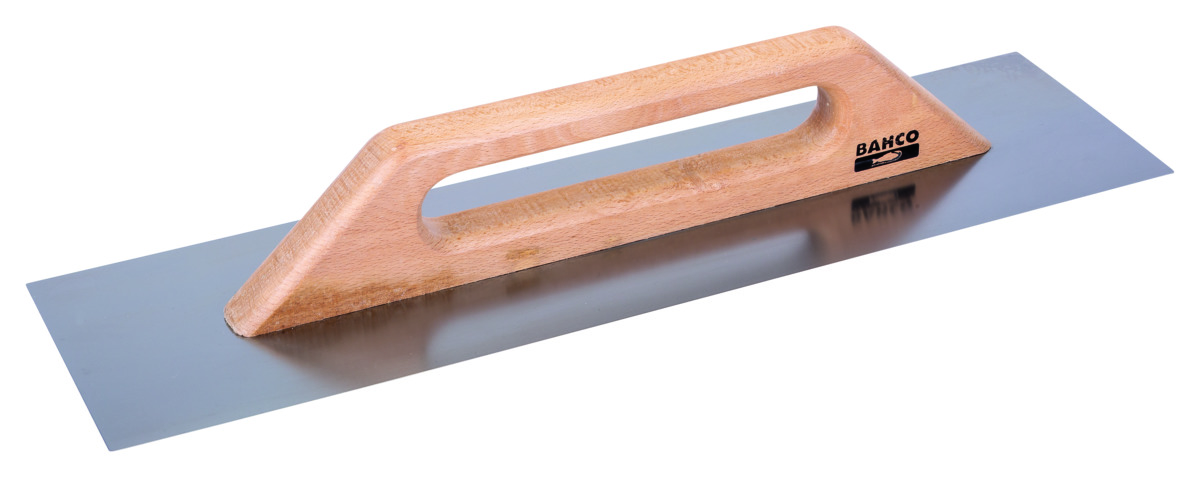 Flat trowel 300x140mm with wooden handle
