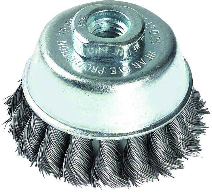 Steel wire cupbrush for angle grinder, 90mm, twisted Ø0.5mm, M14