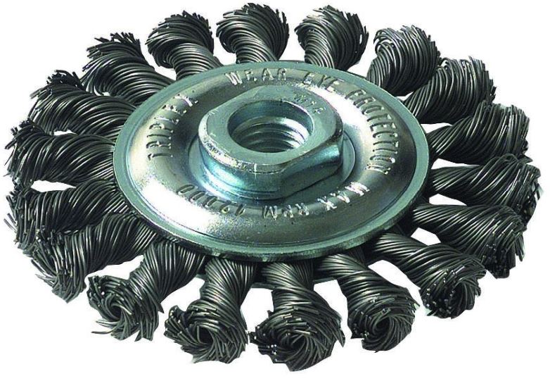 Wheel brush for angle grinder, Ø95mm, twisted steel wire 0.5mm, M14
