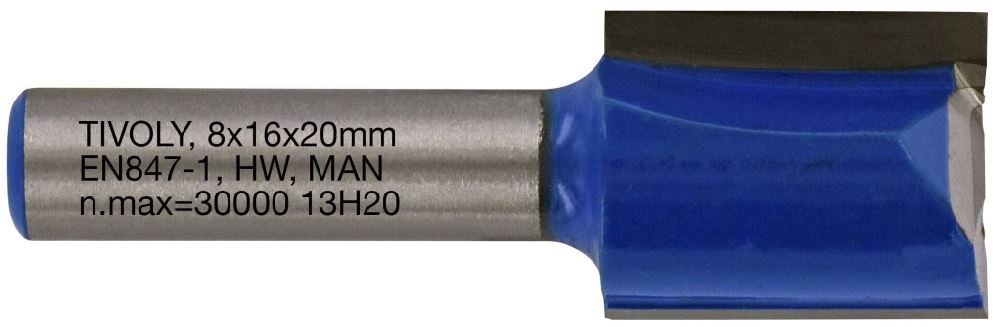 Taisnā pirkstfrēze, 16x8 mm, 8mm kāts