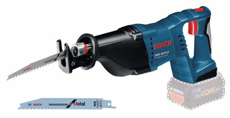 Akumulatora zobenzāģis Bosch GSA 18 V-LI, SOLO, 18V, 2.400 - 2.700 min.-1