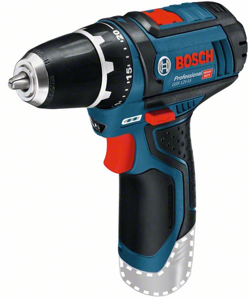 Akumulatora urbjmašīna-skrūvgriezis Bosch GSR 12V-15, SOLO, 15/30/- Nm, 0-400 / 0-1.300 min.-1