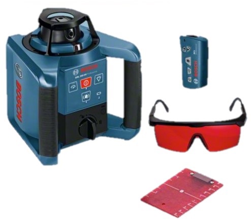 Rotācijas lāzers Bosch GRL 250 HV, RC1, ± 0.1 mm/m, 250 m