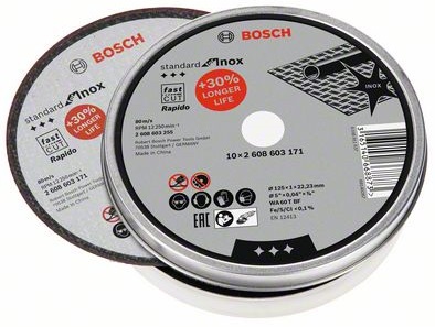 Abrazīvais disk 125x1x22,23mm, INOX Rapido - 10gab