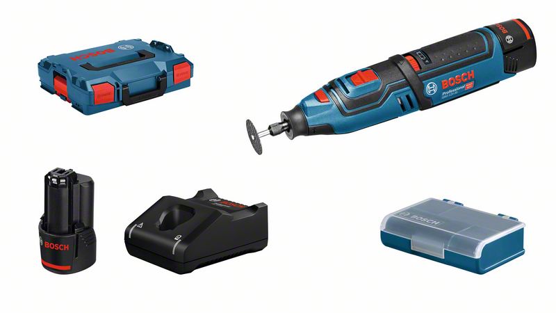 Akumulatora rotācijas rīks Bosch GRO 12V-35, 2x2.0Ah, GAL 12V-40, 12V, 5.000 - 35.000 min.-1