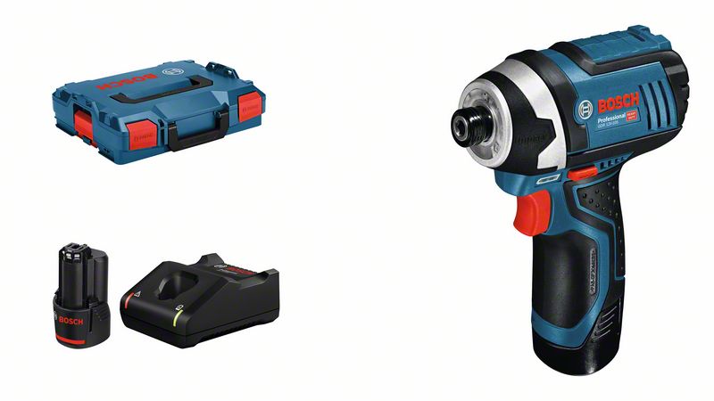 Akumulatora triecienatslēga Bosch GDR 12V-105, 2x2.0Ah, GAL 12V-40, 105 Nm, 0 - 2.600 min.-1