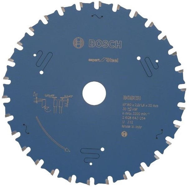 Bosch zāģa disks 160x20x2.0/1.6mm, z30, Expert Steel
