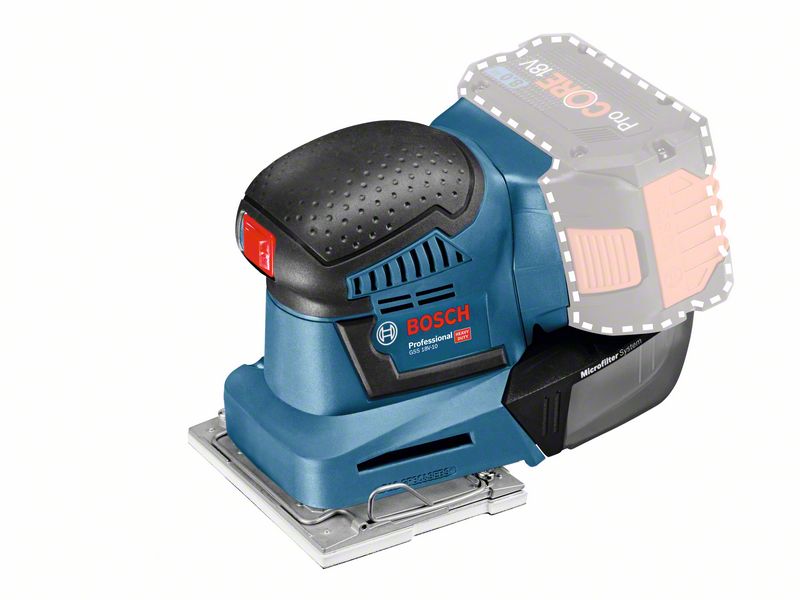 Akumulatora orbitālā slīpmašīna Bosch GSS 18V-10, SOLO, 18V, 11.000 - 22.000 min.-1
