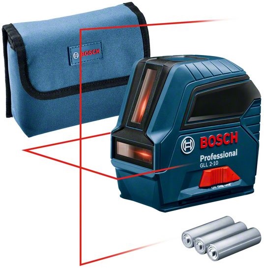 Līniju lāzers Bosch GLL 2-10, ± 0.3 mm/m, 10 m