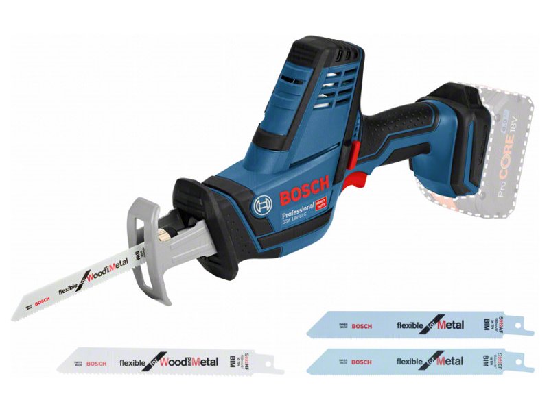 Akumulatora zobenzāģis Bosch GSA 18 V-LI C, SOLO, 18V, 0 - 3.050 min.-1