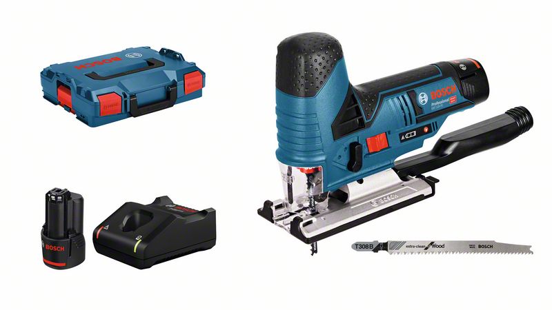 Akumulatora figurzāģis Bosch GST 12V-70, 2x3.0Ah, GAL 12V-40, 12V, 1.500 - 2.800 min.-1