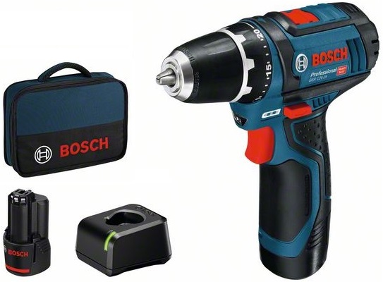 Akumulatora urbjmašīna-skrūvgriezis Bosch GSR 12V-15, (2x2.0Ah)
