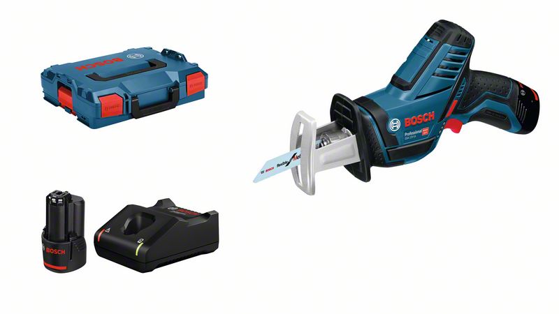 Akumulatora virzuļzāģis Bosch GSA 12V-14, 2x3.0Ah, GAL 12V-40, 12V, 0 - 3.000 min.-1