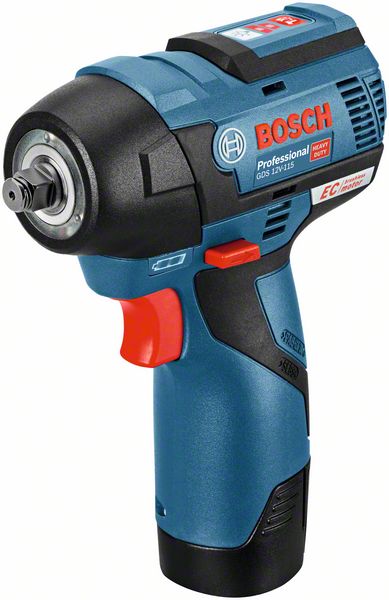 Akumulatora triecienskrūvgrizis Bosch GDS 12V-115, 2x3.0Ah, GAL 12V-40, 115 Nm, 0-1.200 / 0-2.600 min.-1