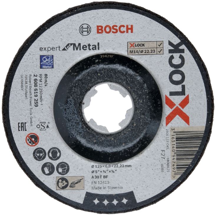 Grinding disc 125x6x22.23mm, Expert for metal, X-LOCK