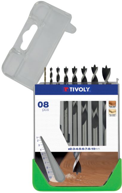 Koka urbju komplekts, 2–10 mm, ar 3 rievu ģeometriju un lāzera gradāciju