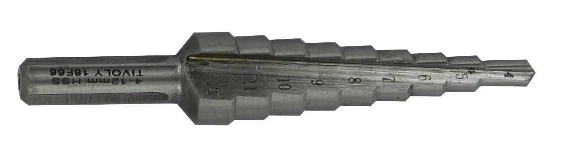 Pakāpjveida urbis HSS,  Ø4-12 mm. Solis 1mm. Taisna rieva. Bez pārklājuma. T Line