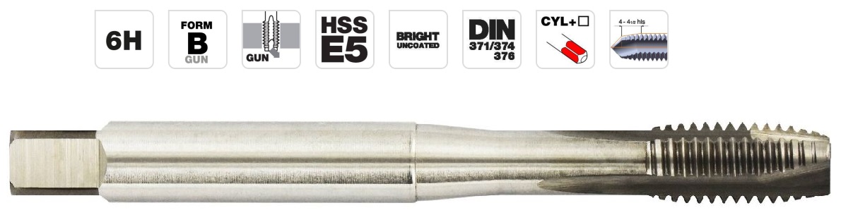 Machine tap MF10x1.0, DIN HSS-E5, GUN