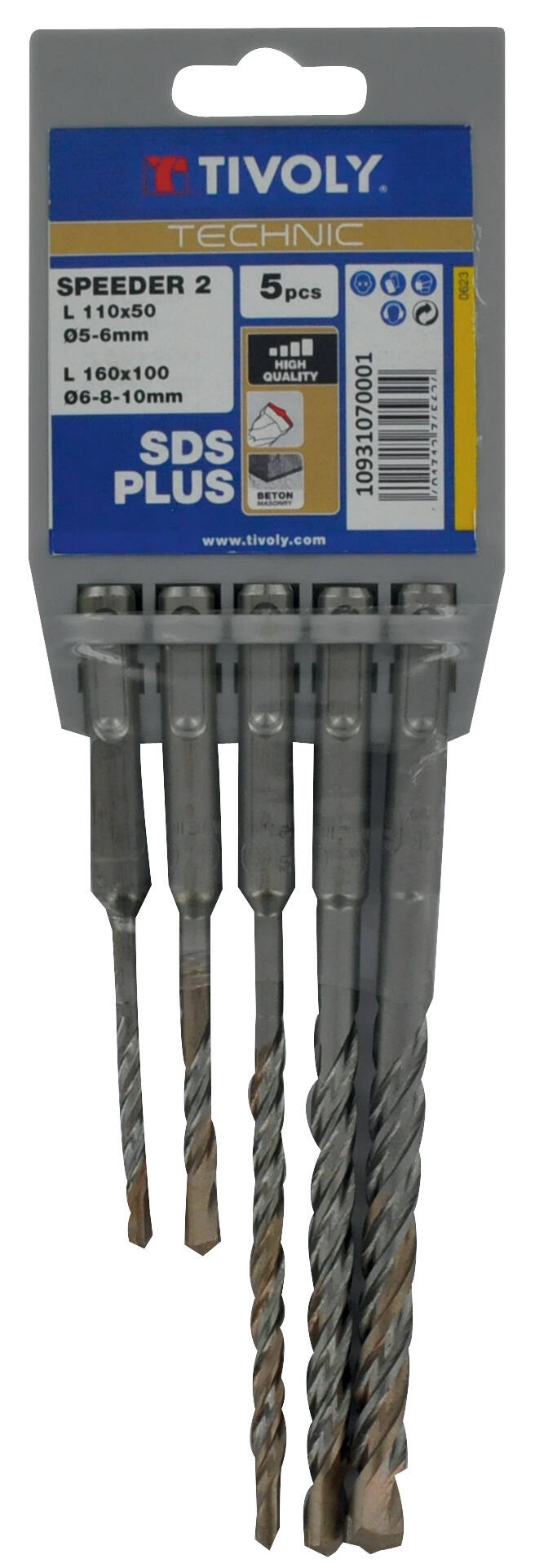SDS plus masonry drill bit set 5-10mm, Speeder 2
