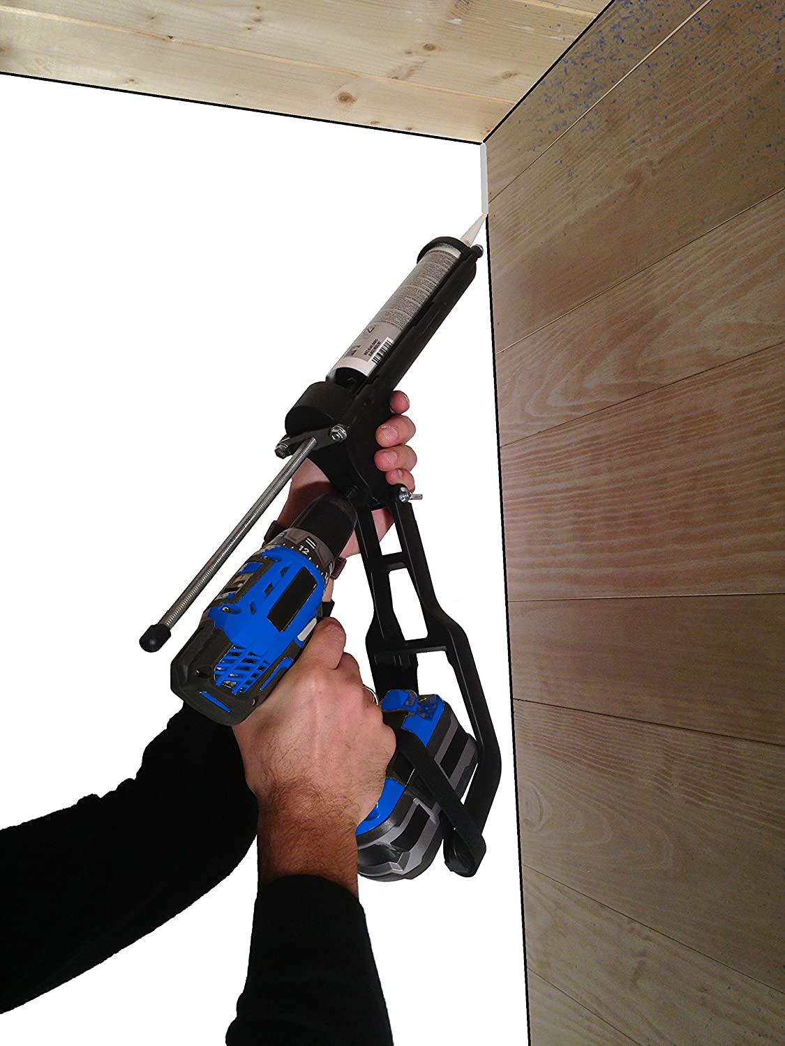 Caulking gun for cordless drill, for 310ml cartridges