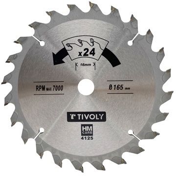 Ripzāģa asmens 165x16x2.45/1.5mm, z24, 15°, kokam