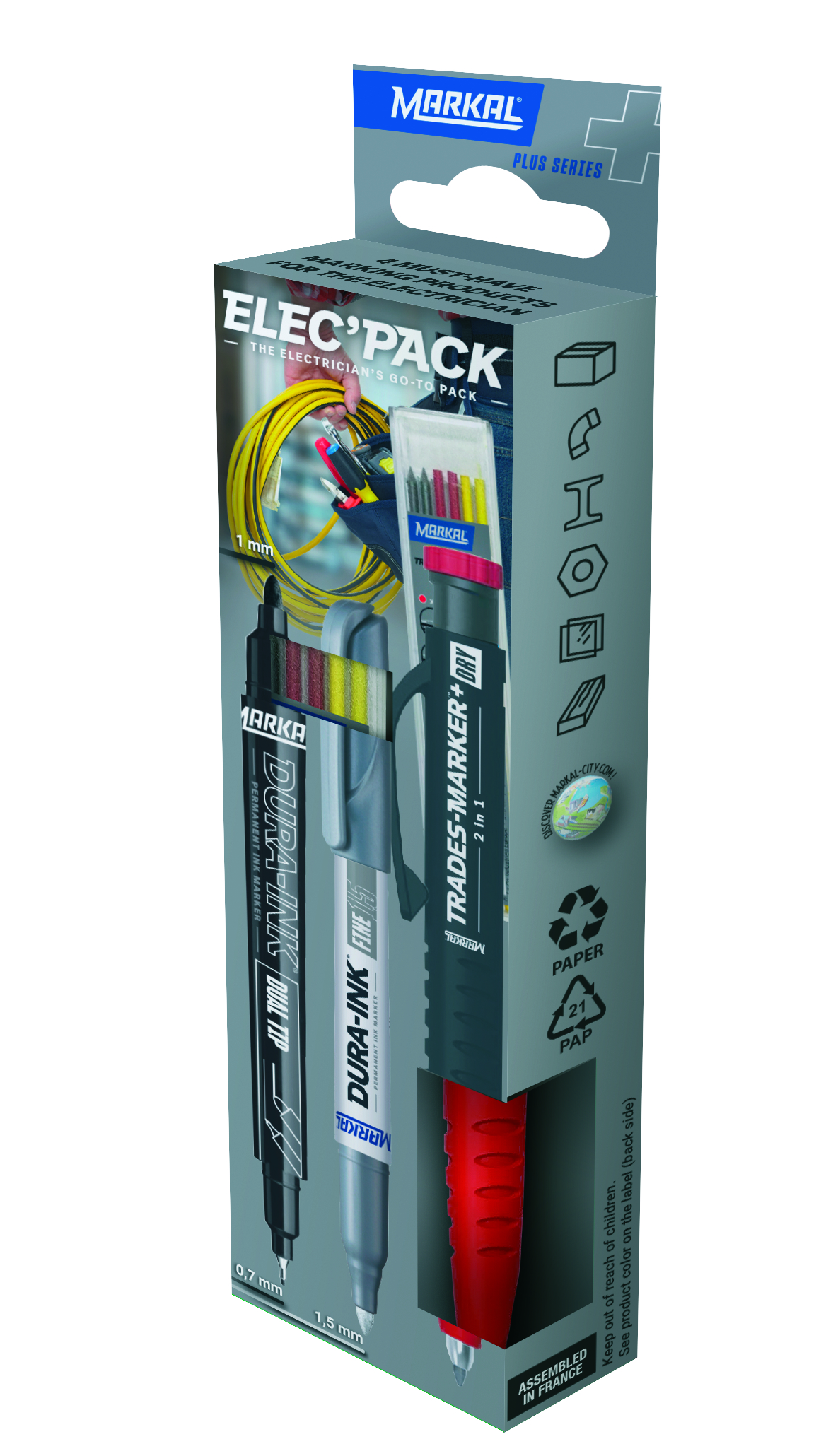 TRADES-MARKER+ DRY 2IN1 - RETAIL PACK ELEC´PACK