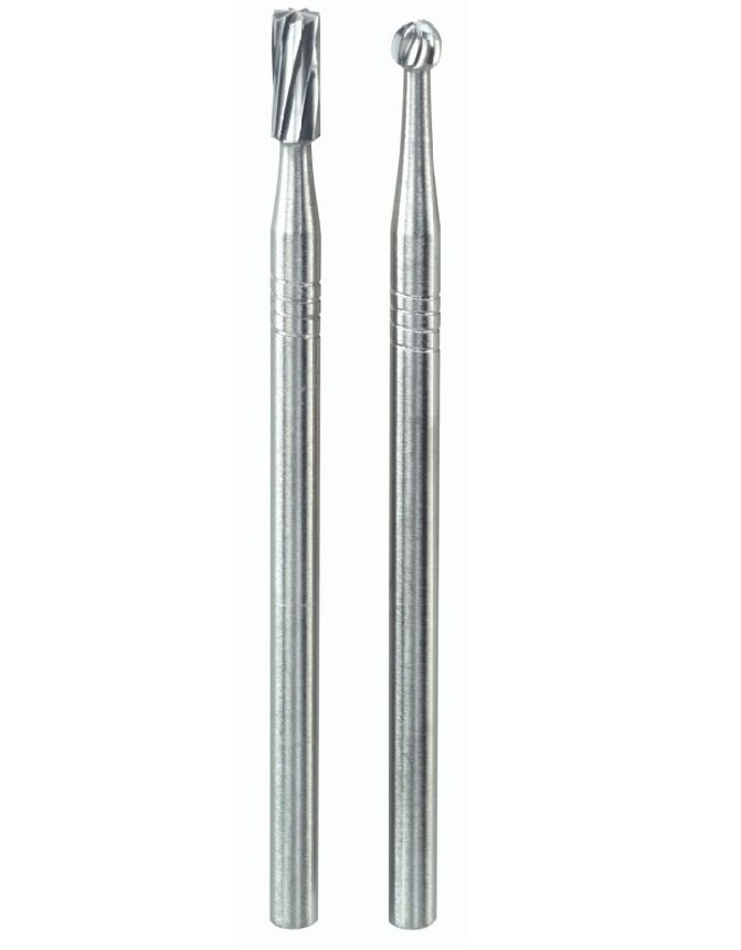 Proxxon volframa karbīda frēzes MICROMOT 28750 – 2 gab., Ø 2,3 mm, cilindriskas un sfēriskas