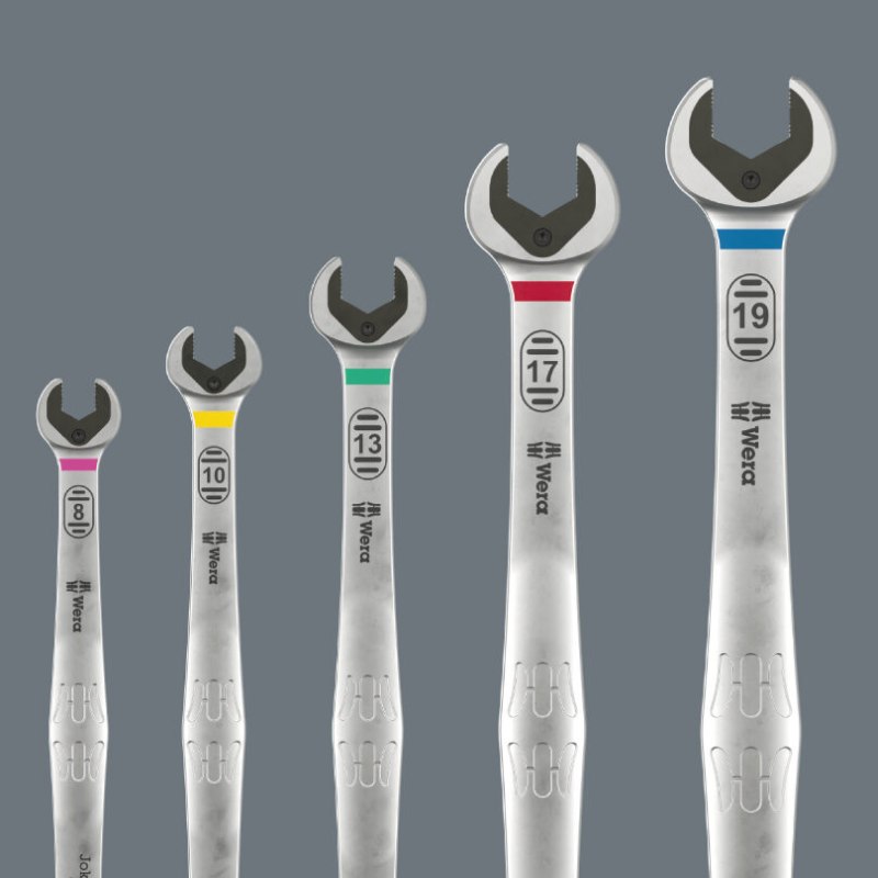 6007 Joker SB ring ratchet spanner – long design, 17mm, chromium molybdenum steel with nickel-chromium coating