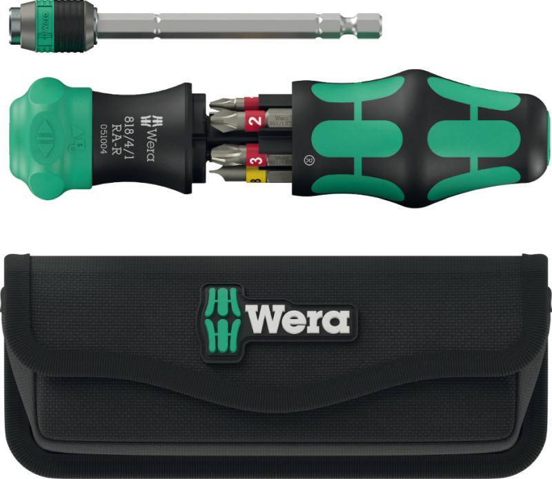 Wera kraftform kompakt 25 RA-R ratcheting screwdriver set – 6-piece with telescopic blade, BiTorsion bits, rapidaptor quick-rele – vutlar