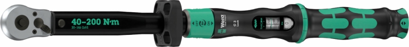 Wera Click-Torque Lock C 3 torque wrench – adjustable 40–200 Nm, 1/2