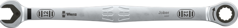 Wera 6007 Joker SB ring ratchet spanner – 12 mm, long design, chromium-molybdenum steel with nickel-chromium coating