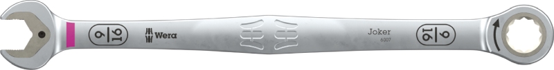 Wera 6007 Joker ratcheting combination spanner SB – 9/16 inch, 80-tooth ratchet, long design, 8.5 mm head thickness