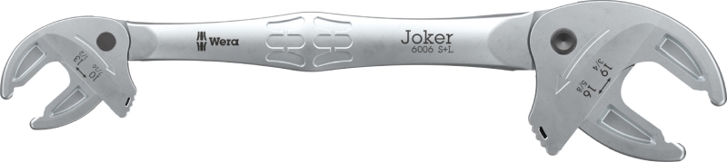Wera 6006 Joker S/L double open-end spanner – self-setting, ratcheting, metric and imperial sizes, 208.6 mm length, steel