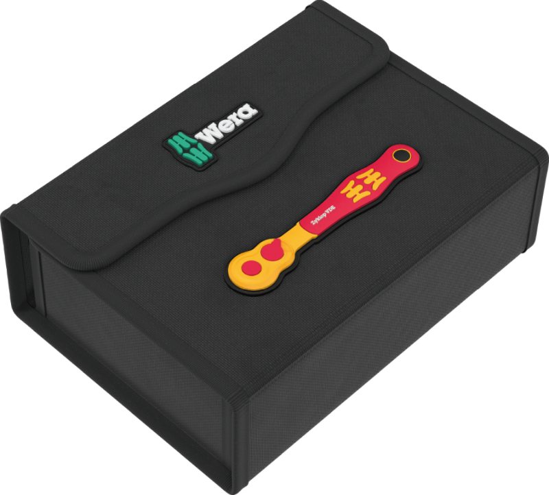 Wera 9586 textile box 8007 A VDE Zyklop – robust lightweight storage, holds 21 pieces, 190×130×55 mm, rigid textile material