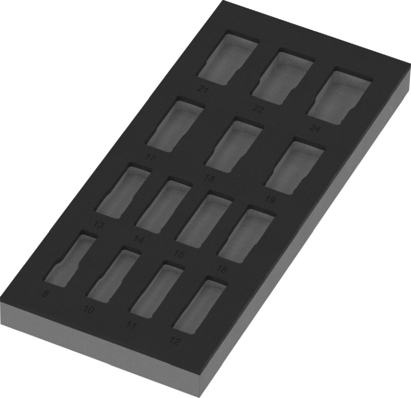 Wera 9828 foam insert – two-colored, water- and oil-repellent foam organizer for Zyklop B 3/8