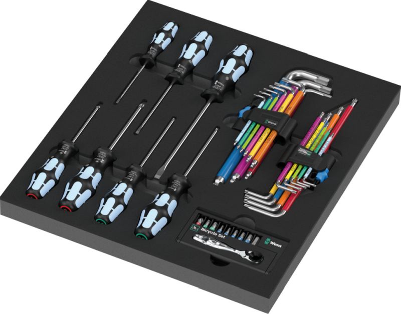 Wera 9760 foam insert stainless set 1 – 36-piece stainless steel tool set with foam insert, ratchet, screwdrivers, hex and TORX keys