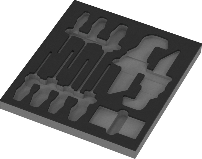 Wera 9860 foam insert stainless set 1 – durable two-coloured spare foam, fits 36-piece tool set, high-quality foam