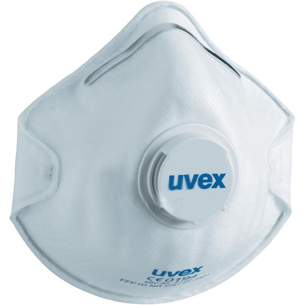 UVEX respirātors Silv-Air Classic 2110, FFP1, ar vārstu, balts, 1 gab / 15 gab kastē