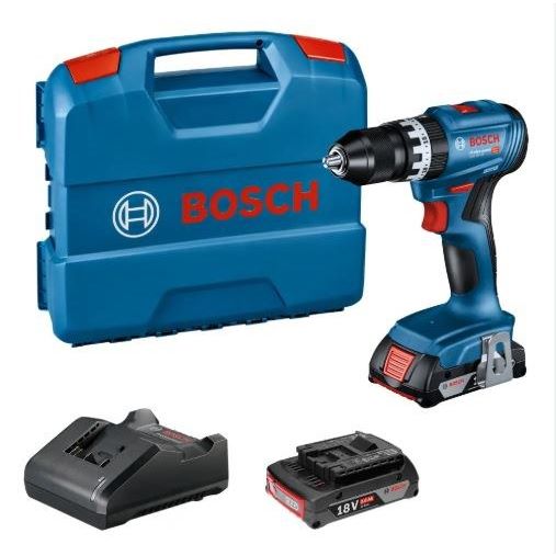 Cordless impact drill/driver Bosch GSB 18V-65, 2×2.0Ah + GAL 18V-20 + L-Case