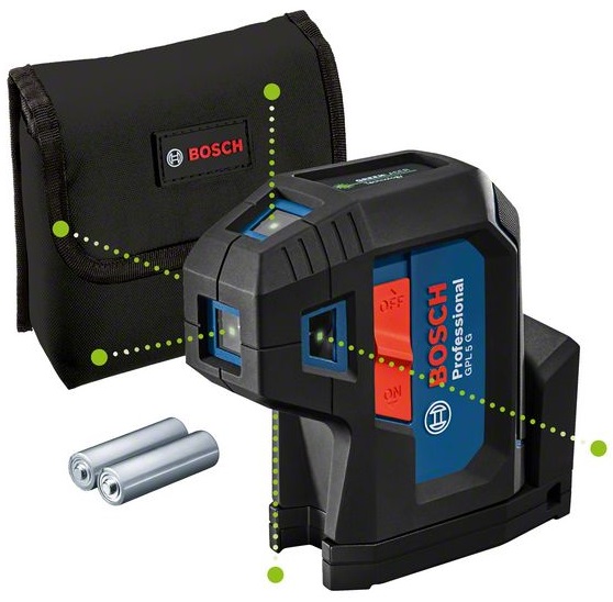 Punktu lāzers GPL 5, ± 0.35 mm/m, (2x1.5V), 30 m