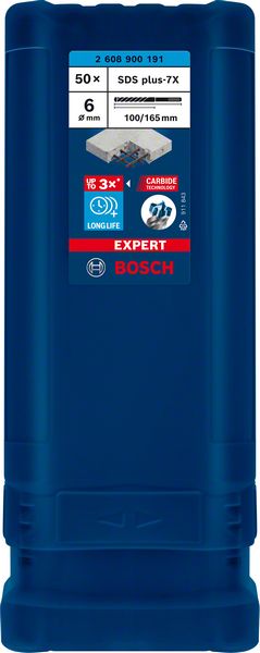 SDS-plus-7X drill 6x100x165mm, 50 pc
