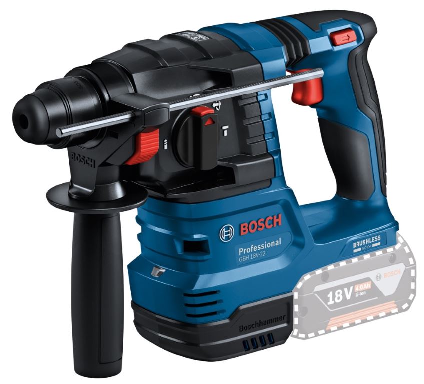 Akumulatora perforators Bosch GBH 18V-22, SDS+, SOLO, 18V, 1.9 J