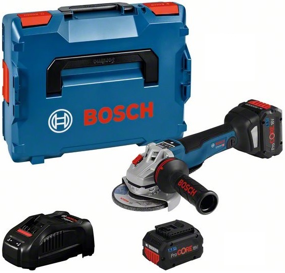 Akumulatora leņķa slīpmašīna Bosch GWS 18V-10 PSC, (2x5.5Ah ProCORE), 18V, 4.500 - 9.000 min.-1