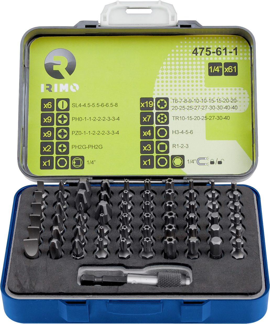 Bits set 61 pcs (SL,PH,PZ,TX,TR,HEX,R)