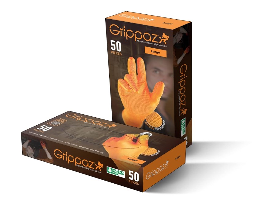 vienreizlietojamie nitrila cimdi Grippaz 246BK, 0.15mm plāni, 50 gab/iep., black,  izmērs 8/M