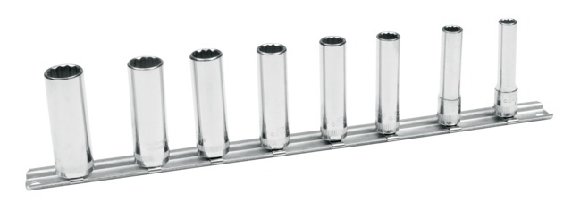 Deep double hexagon sockets A6800DM set on rail 6-13mm 8 pcs 1/4